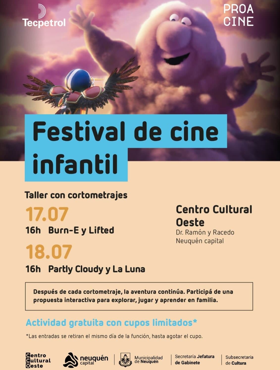 Taller con cortometrajes: Partly Cloudy y la Luna