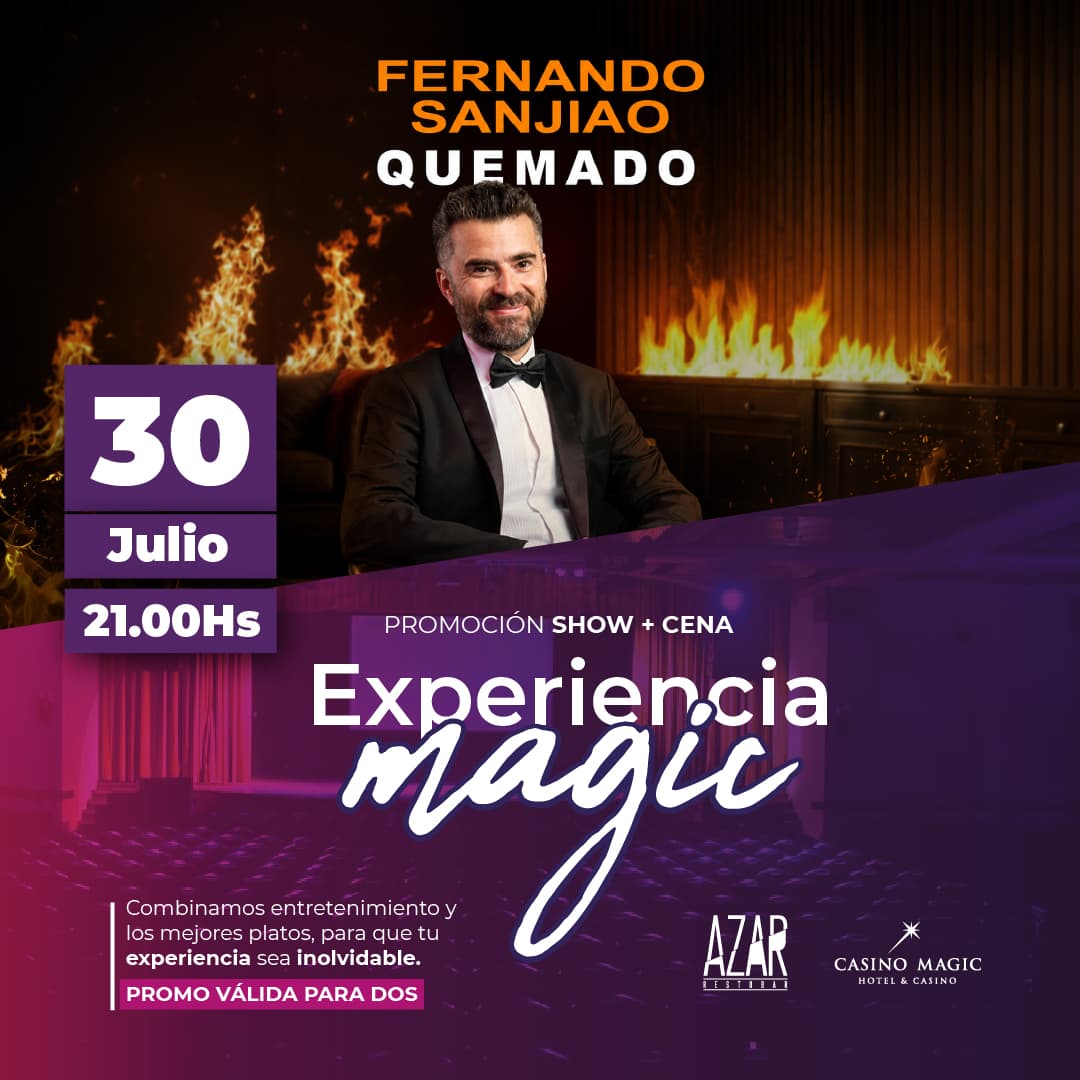 Fernando Sanjiao "Quemado" + Cena para 2 personas