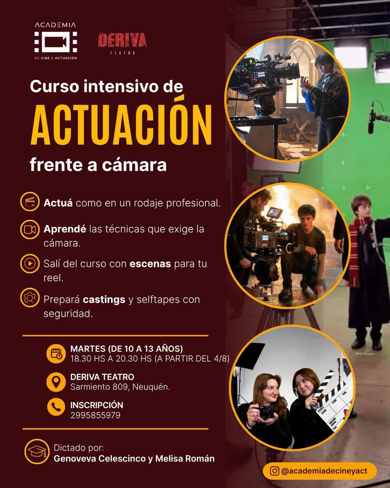 Curso intensivo de actuación frente a cámara