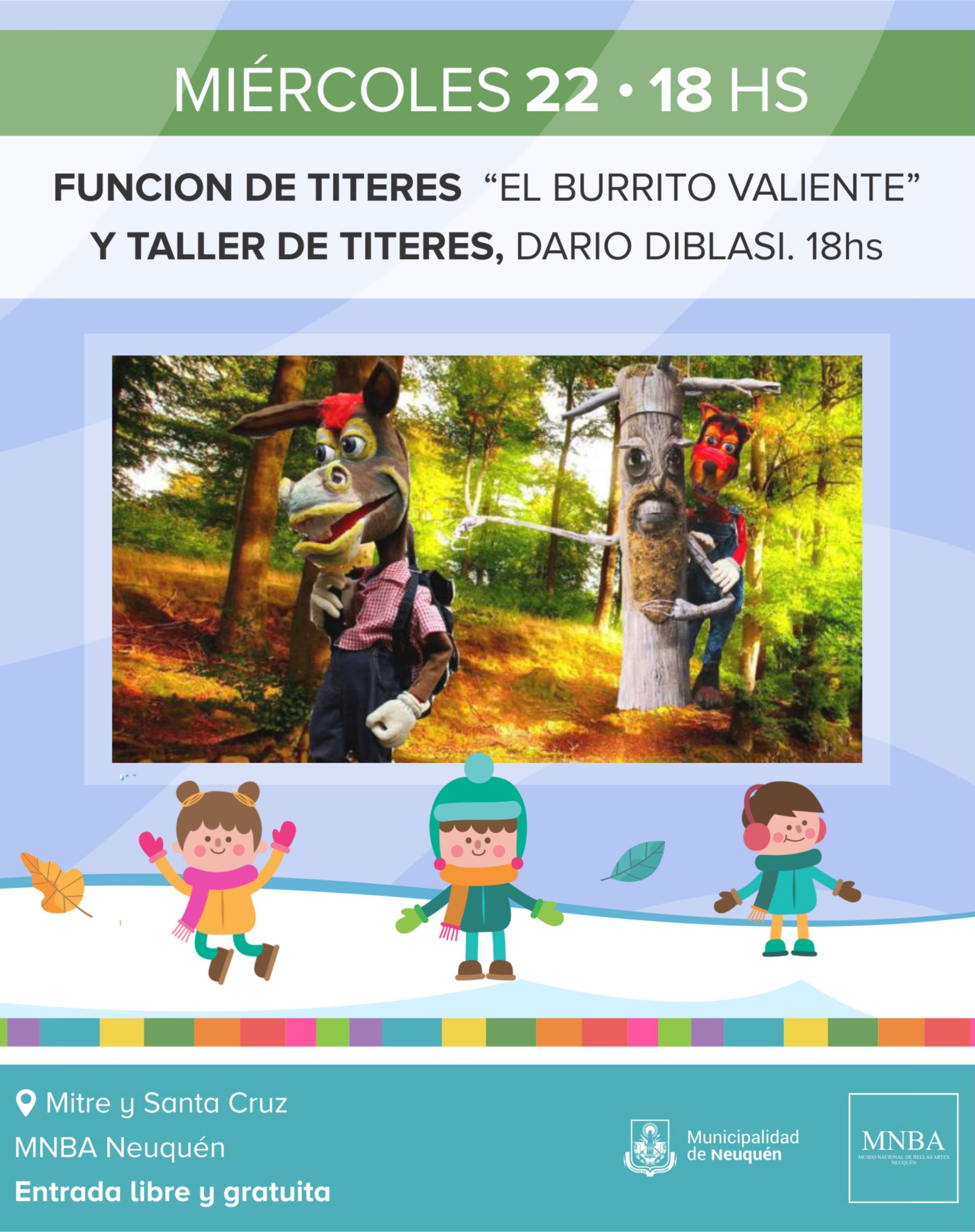 Función de títeres: El burrito valiente y taller