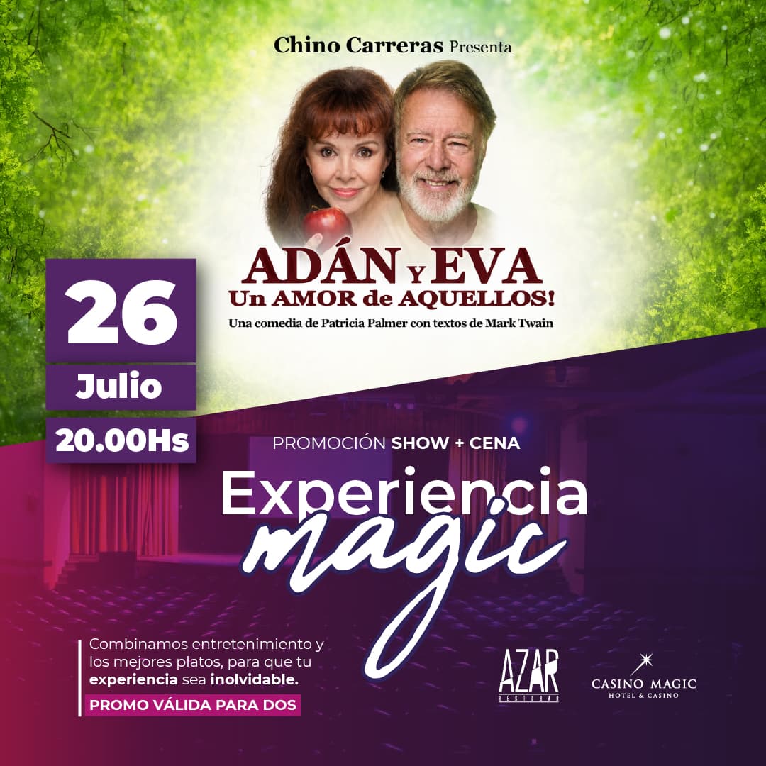 Adán y Eva "Un amor de aquellos" + Cena para 2 personas